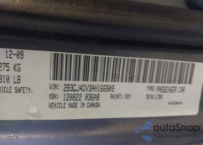 2B3CJ4DV3AH166809: 44607642