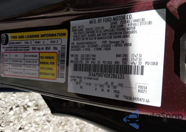 3FA6P0H74DR286535: 44607853