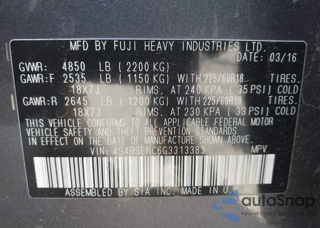 4S4BSENC6G3313383: 44607950