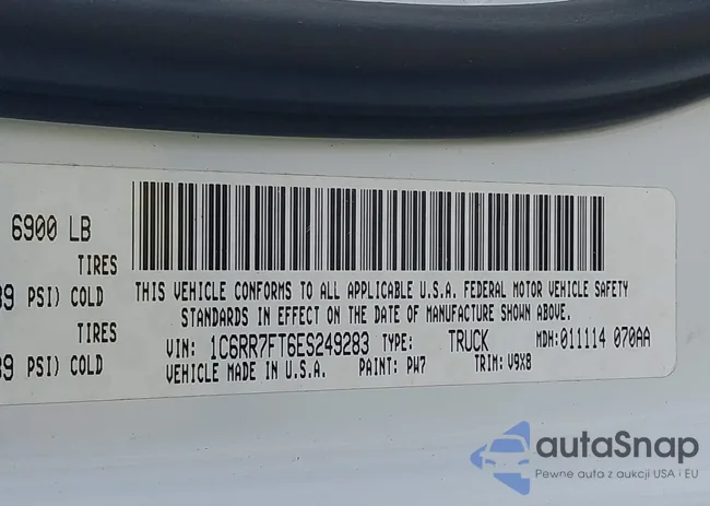 1C6RR7FT6ES249283: 44607987