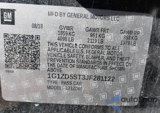 1G1ZD5ST3JF281122: 44607052