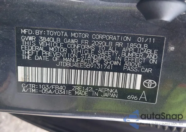 JTDBU4EE5B9131741: 44607170