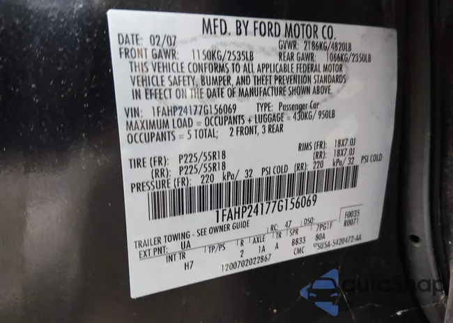 1FAHP24177G156069: 44607287