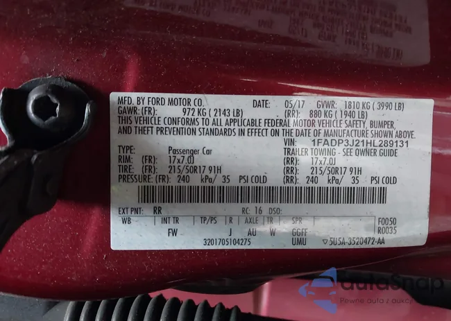 1FADP3J21HL289131: 44607394