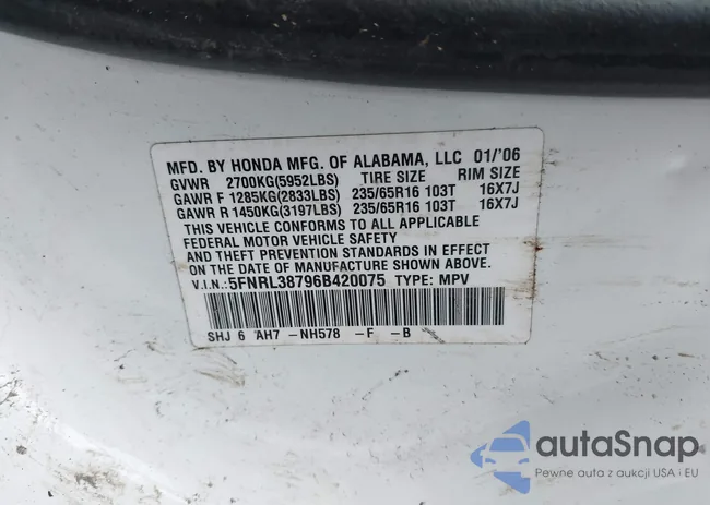 5FNRL38796B420075: 44608822