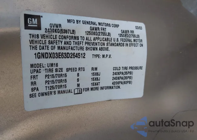 1GNDX03E63D264512: 44608363