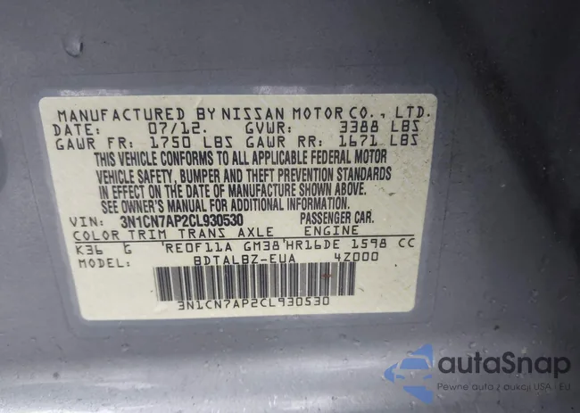 3N1CN7AP2CL930530: 44609560