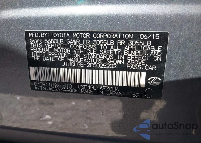 JTHCL5EF2F5025202: 44609592