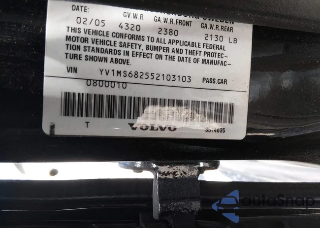 YV1MS682552103103: 44609667