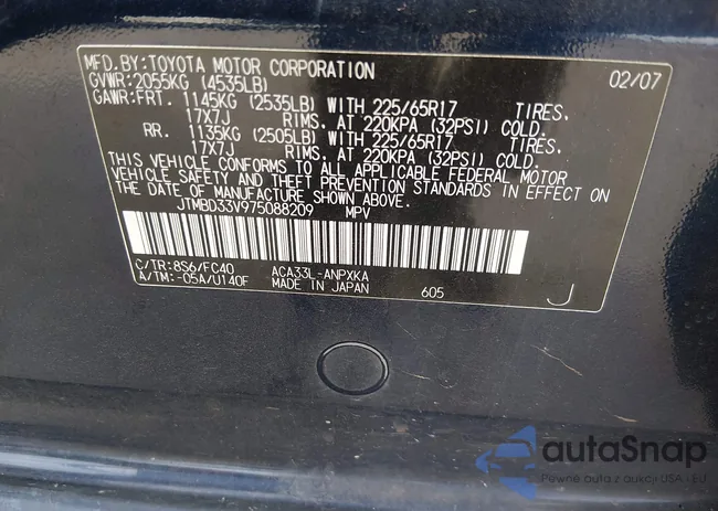 JTMBD33V975088209: 44609706