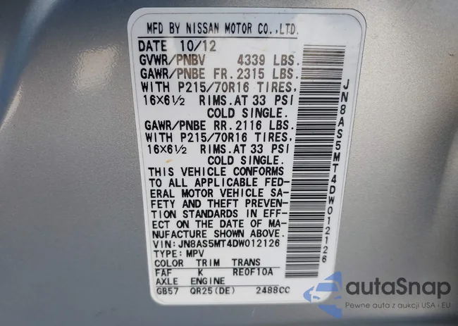 JN8AS5MT4DW012126: 44609903