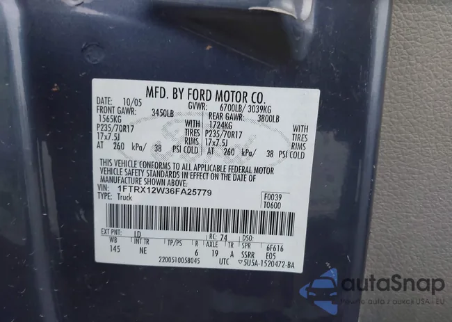 1FTRX12W36FA25779: 44609102