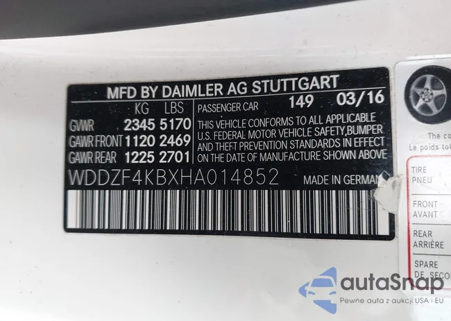 WDDZF4KBXHA014852: 44610623