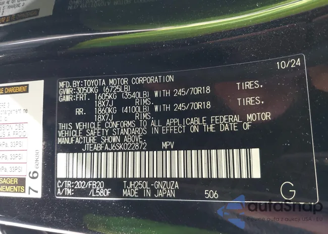 JTEABFAJ6SK022872: 44610711