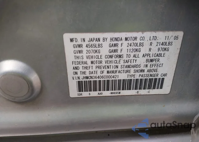 JHMCN36406C000421: 44610737