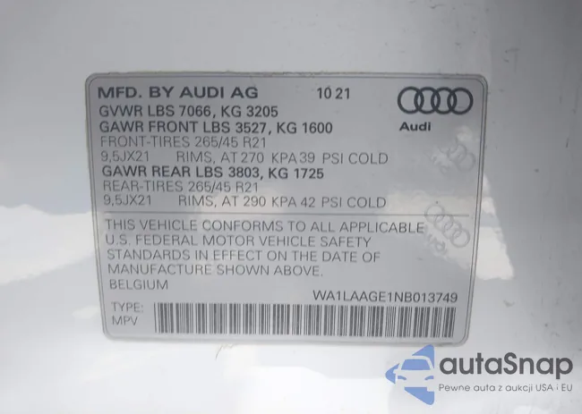 WA1LAAGE1NB013749: 44610129