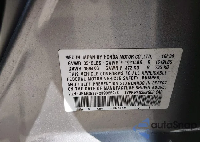 JHMGE88429S022216: 44610337