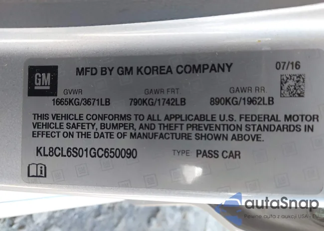 KL8CL6S01GC650090: 44610393