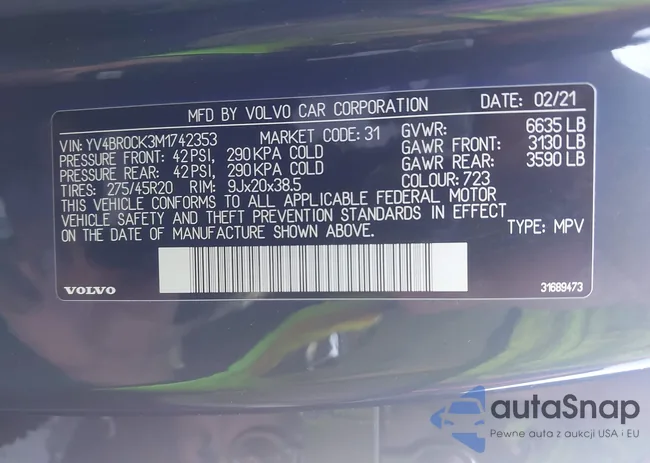 YV4BR0CK3M1742353: 44611541