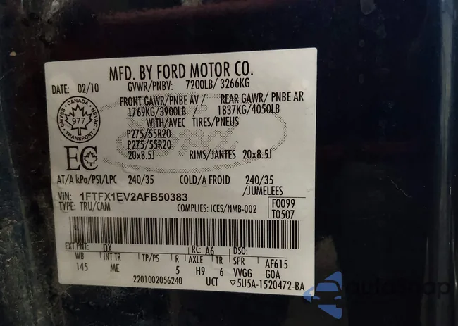 1FTFX1EV2AFB50383: 44611747