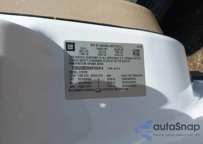 1GNUCBE08AR166414: 44611993