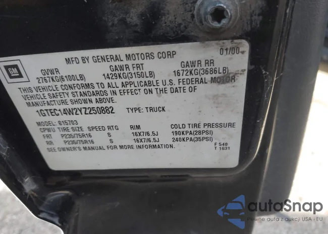 1GTEC14W2YZ250882: 44611093