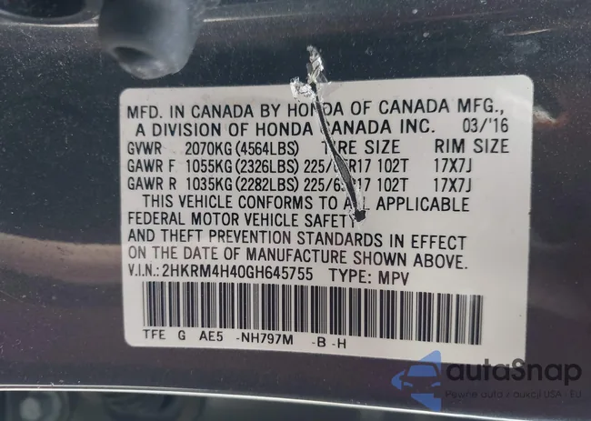 2HKRM4H40GH645755: 44612530