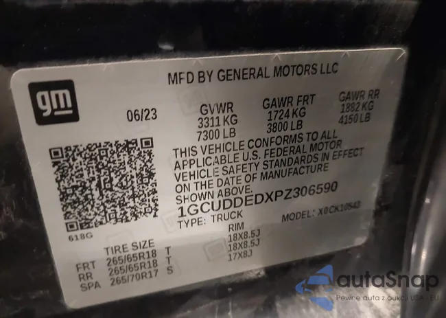 1GCUDDEDXPZ306590: 44613615