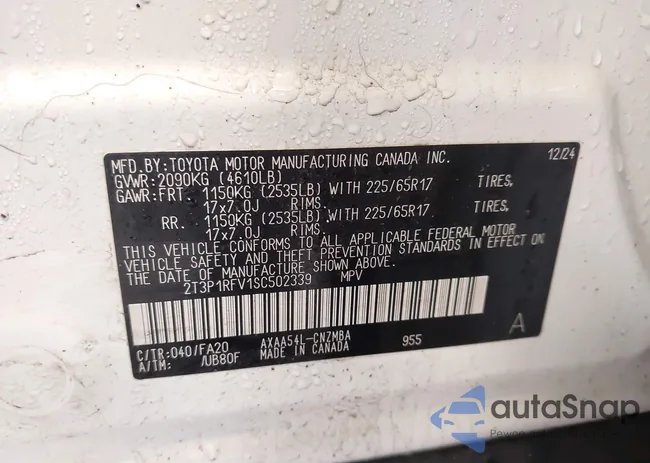 2T3P1RFV1SC502339: 44613689