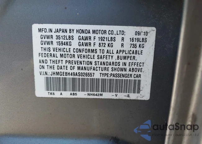 JHMGE8H49AS026557: 44613723