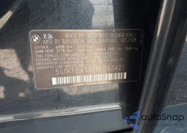 5UXFE43578L033421: 44614441