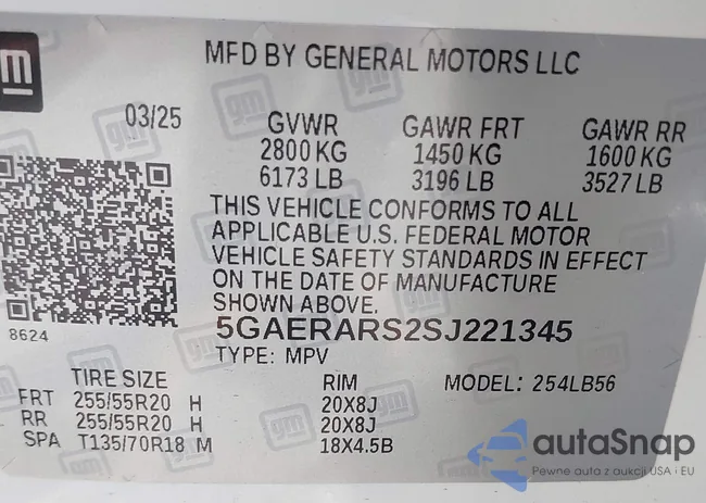 5GAERARS2SJ221345: 44614449