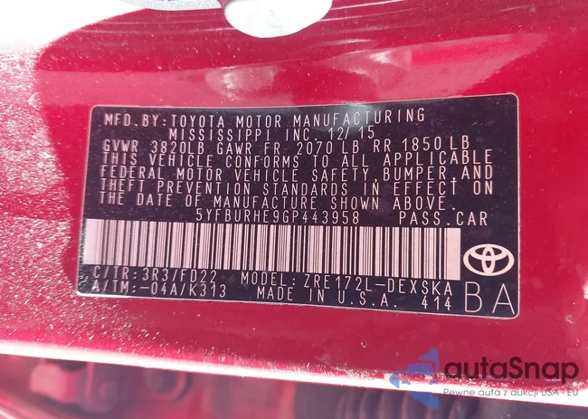 5YFBURHE9GP443958: 44614542