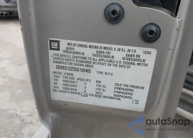 3GNEC12Z35G190465: 44614330