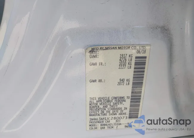 1N4AL3AP1JC280073: 44615631