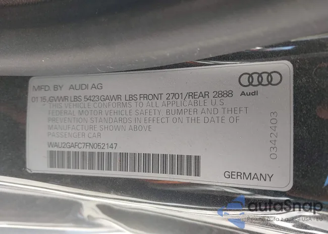 WAU2GAFC7FN052147: 44615645