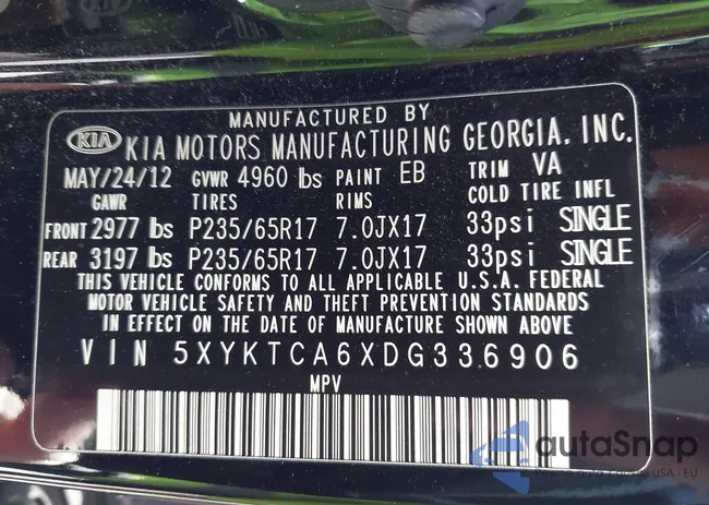 5XYKTCA6XDG336906: 44615783