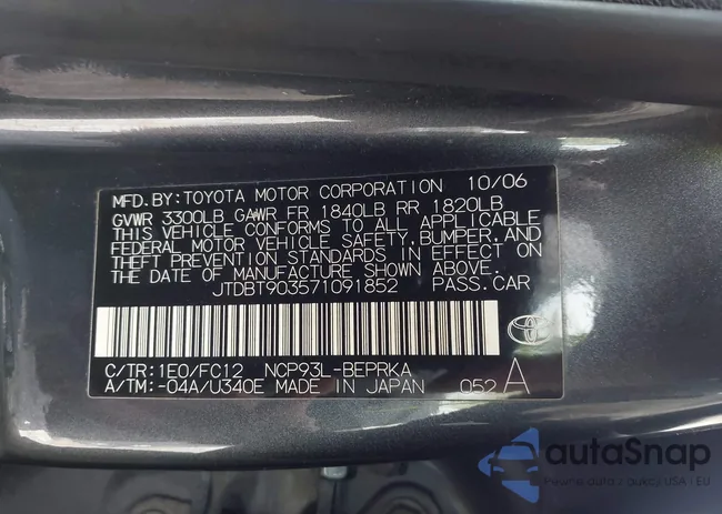 JTDBT903571091852: 44615210