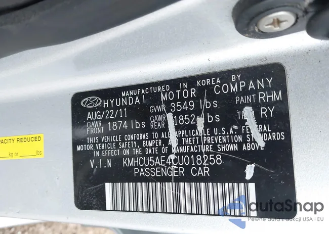 KMHCU5AE4CU018258: 44616630