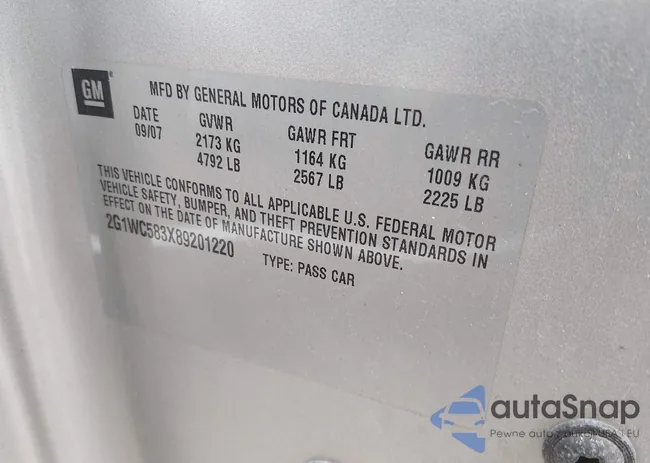 2G1WC583X89201220: 44616794