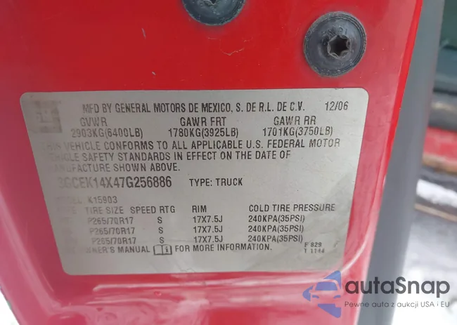 3GCEK14X47G256886: 44616838