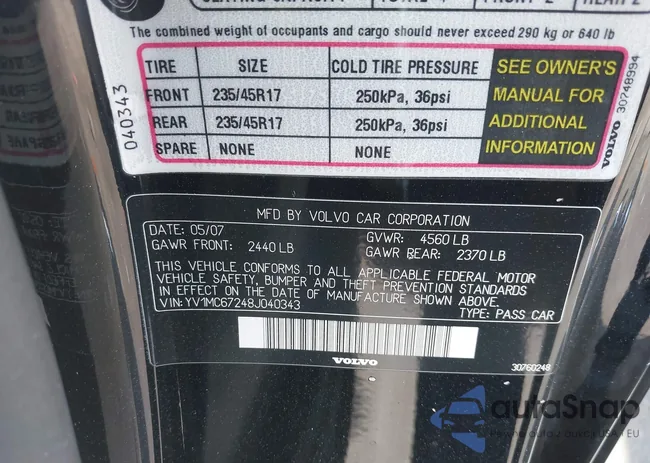 YV1MC67248J040343: 44616274