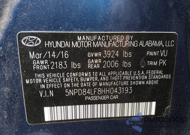 5NPD84LF8HH043193: 44616408