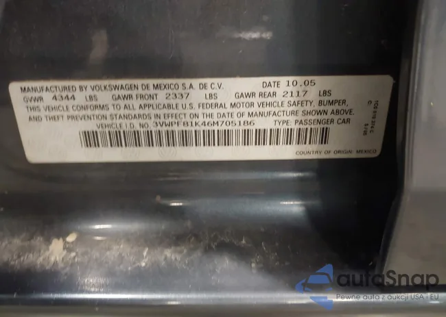 3VWPF81K46M705186: 44618505