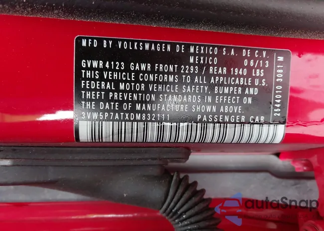 3VW5P7ATXDM832111: 44618760