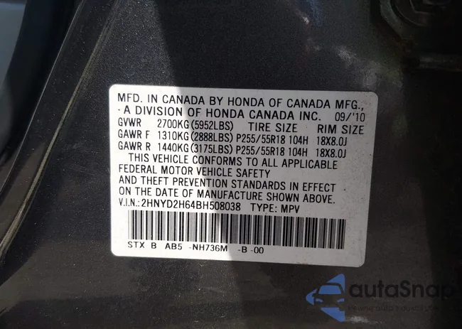 2HNYD2H64BH508038: 44618342