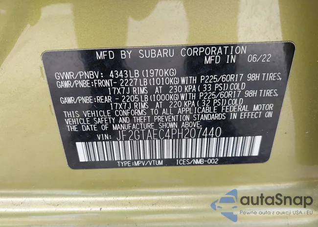 JF2GTAEC4PH207440: 44619555