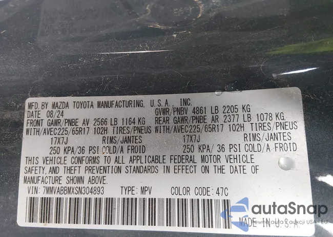 7MMVABBMXSN304893: 44619590