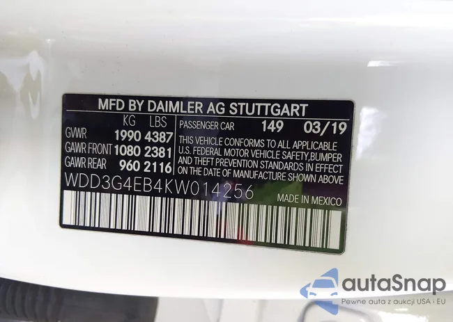 WDD3G4EB4KW014256: 44619838