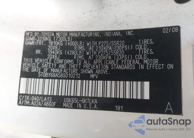 5TDBY68A58S010212: 44619925